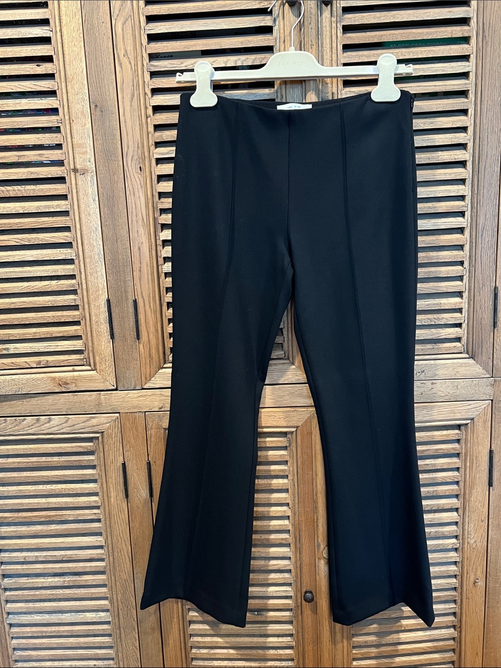 THE ROW Beca Black Wool Blend Ponte Kick Flare Pants Size 2 NWOT